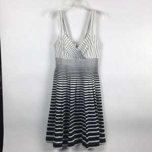 Calvin Klein black white striped dress 14